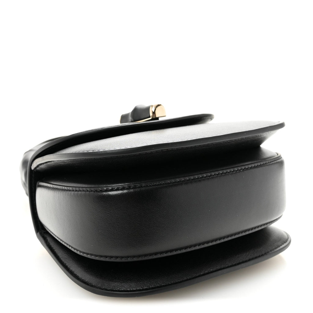 Boarded Dyana Lux Calfskin Mini Bamboo 1947 Top Handle Bag Black