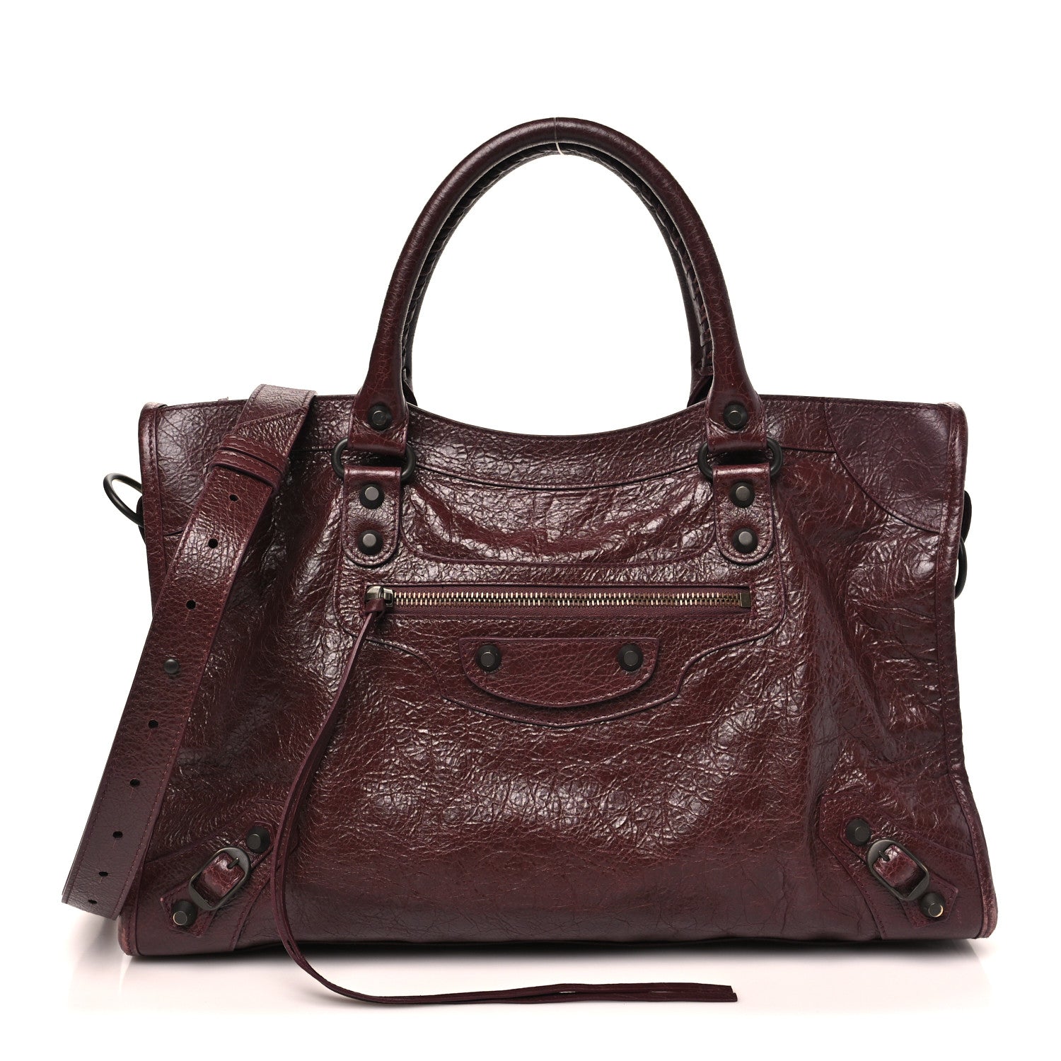 Agneau Classic Hardware Medium Le City Dark Burgundy