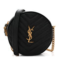 Grain De Poudre Matelasse Chevron Quilted Round Vinyle Camera Bag Black