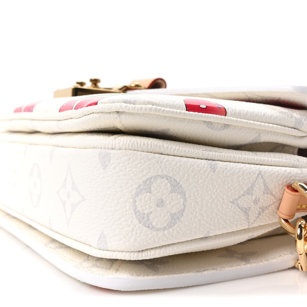 LV X TM Monogram Cerises Pochette Metis East West White