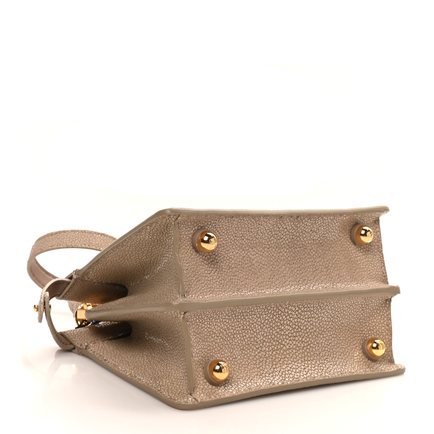 Stingray Shiny Nappa Petite Peekaboo I SEE U Satchel Tortora