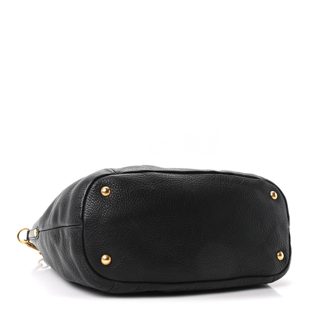Vitello Daino Shopping Tote Black