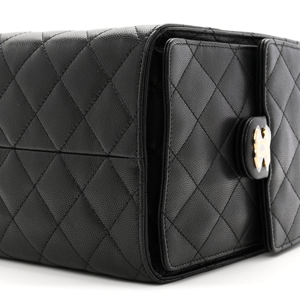 Caviar Quilted Medium Chanel 25 Handbag Black