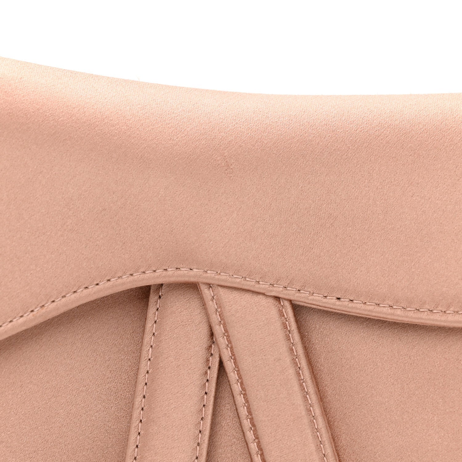 Satin Crystal Mini Saddle Bag Powder Beige