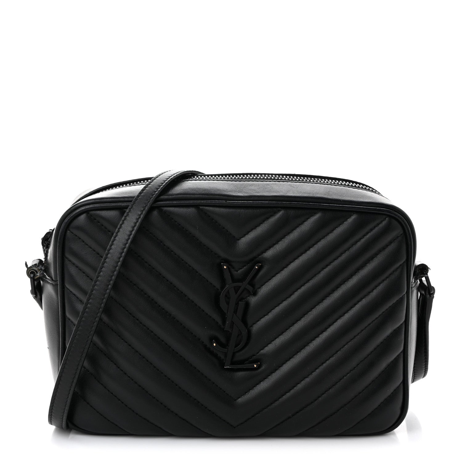 Calfskin Matelasse Monogram Monochrome Lou Camera Bag Black
