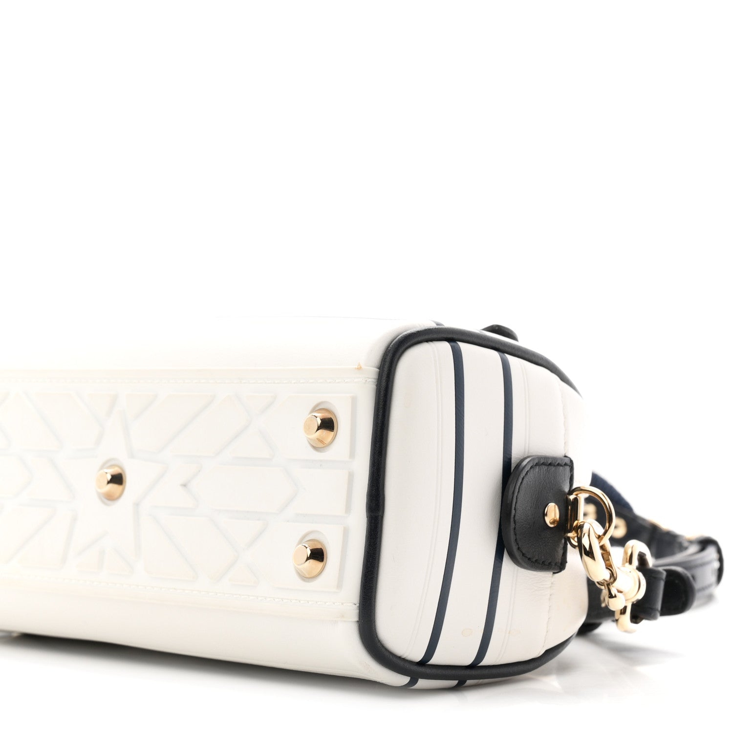 Calfskin Micro Dior Vibe Zip Bowling Bag White