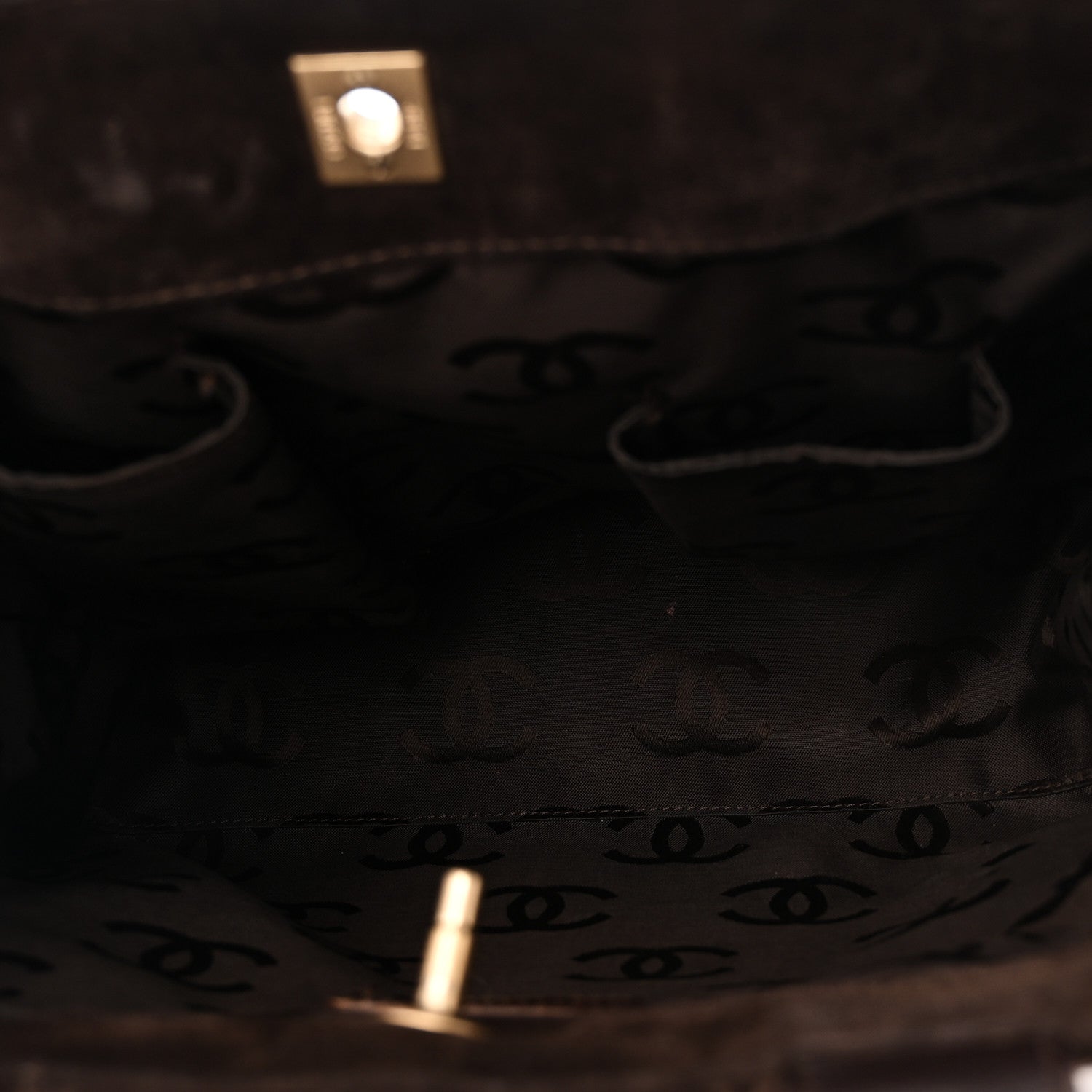 Suede Quilted Shopping Tote Brown