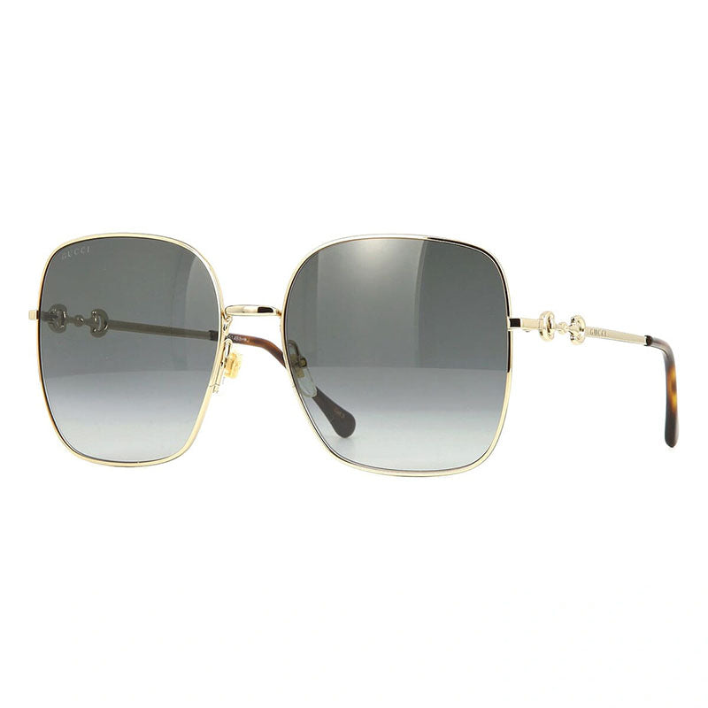 Gucci Sunglasses Square Full Rim, Gold Frame and Grey Lens GG0879S001