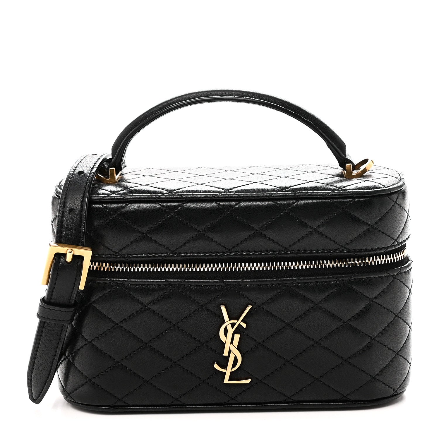 Lambskin Quilted Mini Gaby Vanity Case Black