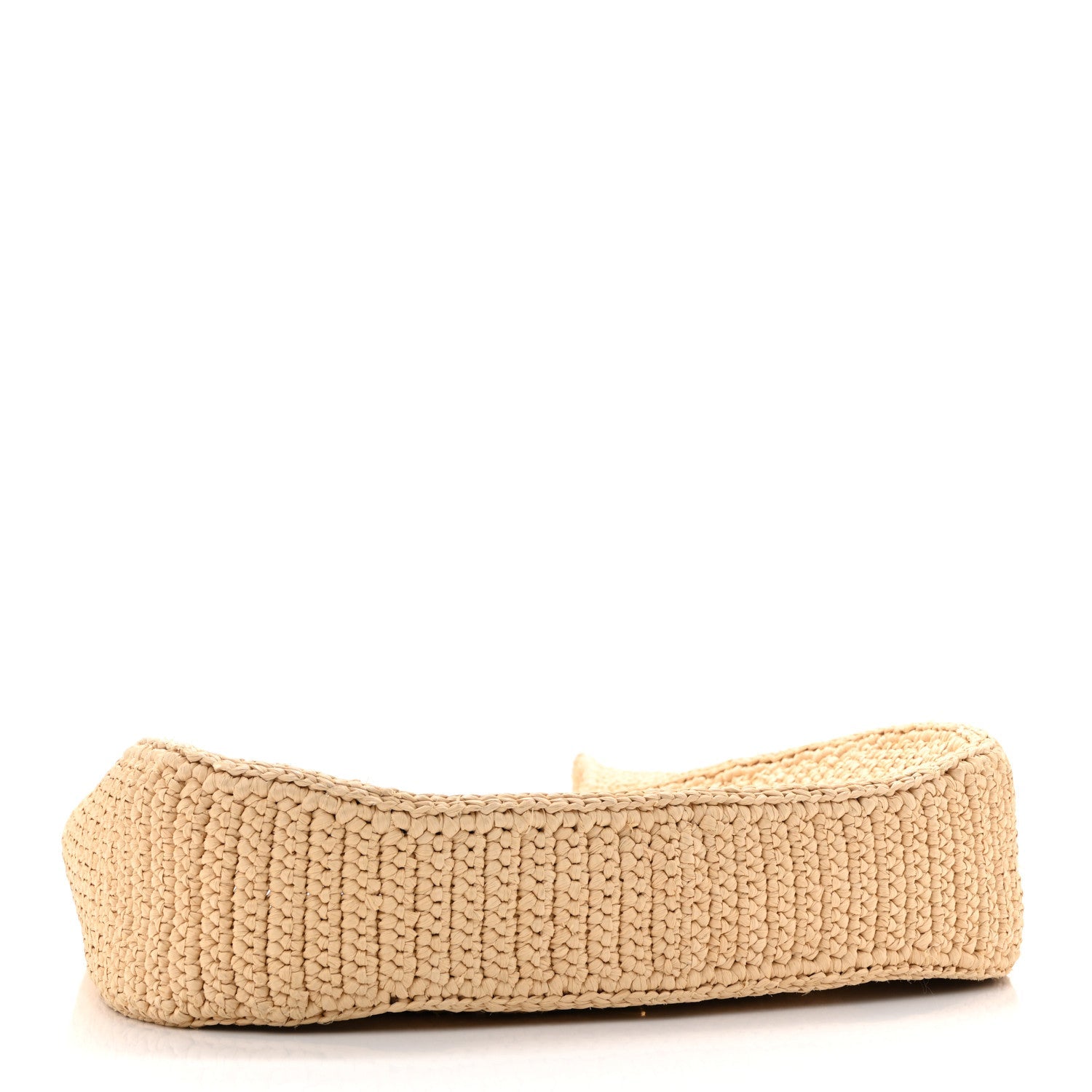 Yarn Raffia Effect Crochet Embroidered Logo Hobo Naturale