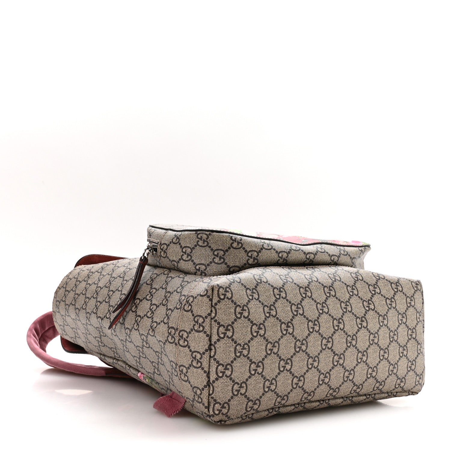 GG Supreme Monogram Blooms Medium Single Buckle Backpack Beige Multicolor Dry Rose