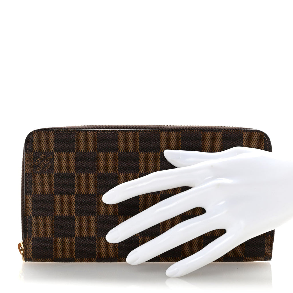 Damier Ebene Zippy Wallet Rose Ballerine