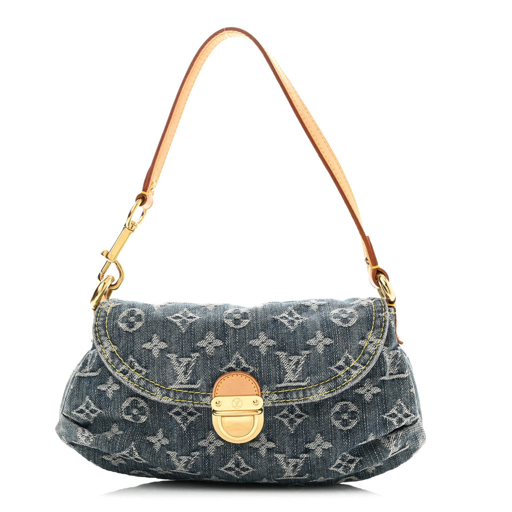 Monogram Denim Mini Pleaty Blue