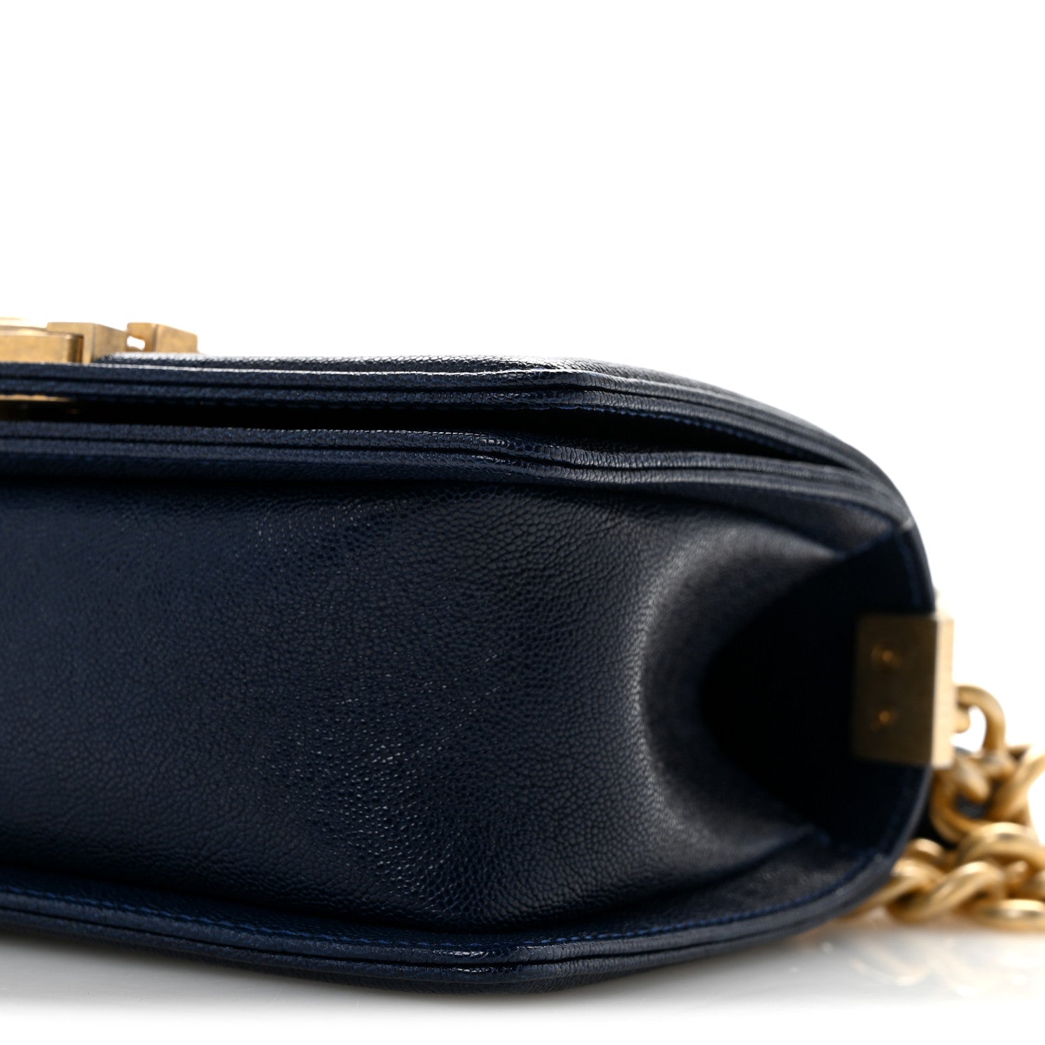 Caviar Quilted Small Boy Flap Navy