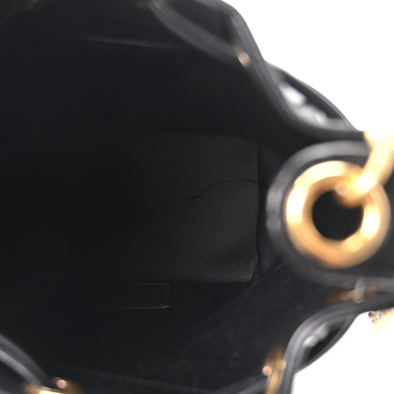 Lambskin Carre Quilted Small Cassandre Bucket Bag Black