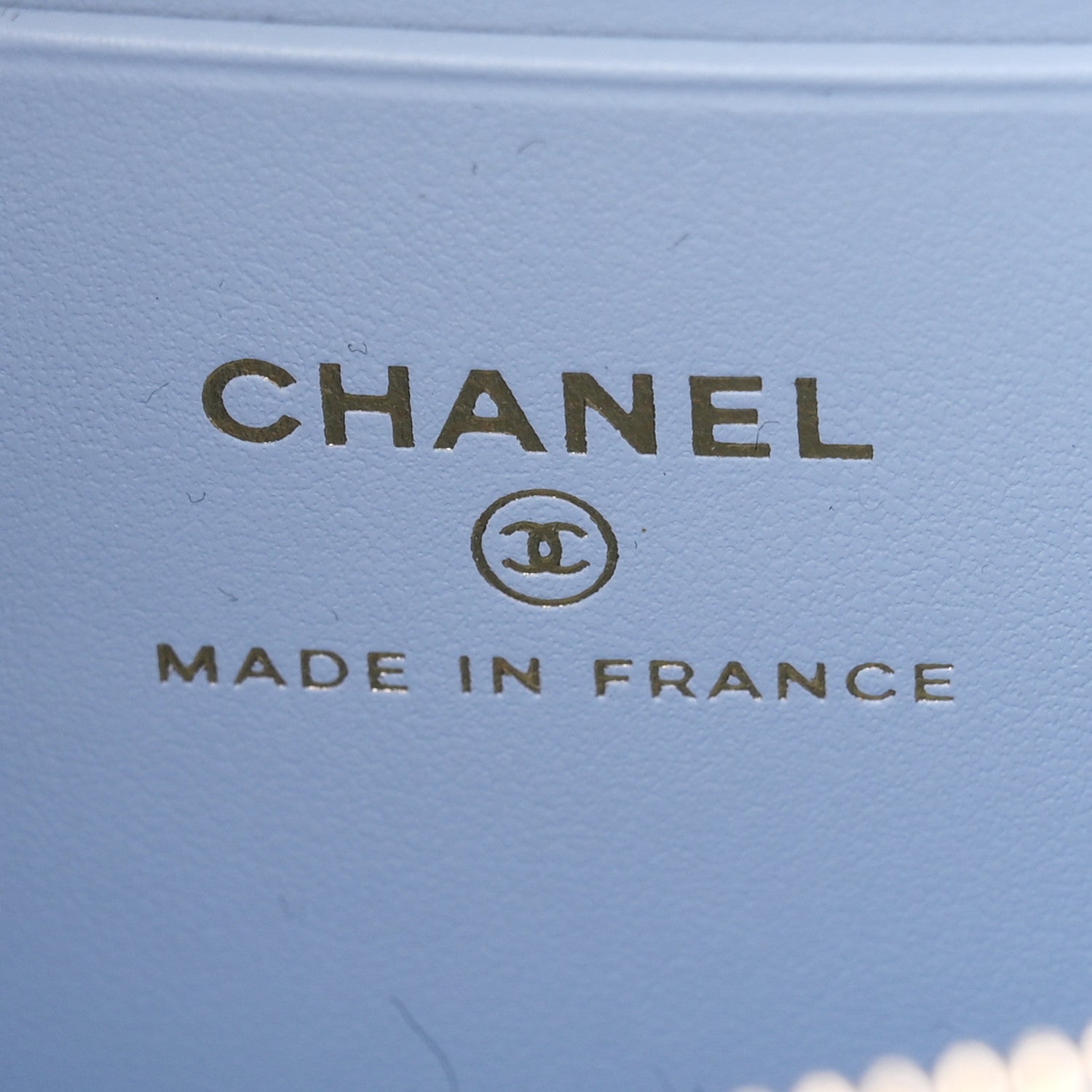 Caviar Quilted Top Handle Slim Vanity With Chain Light Blue Light Blue