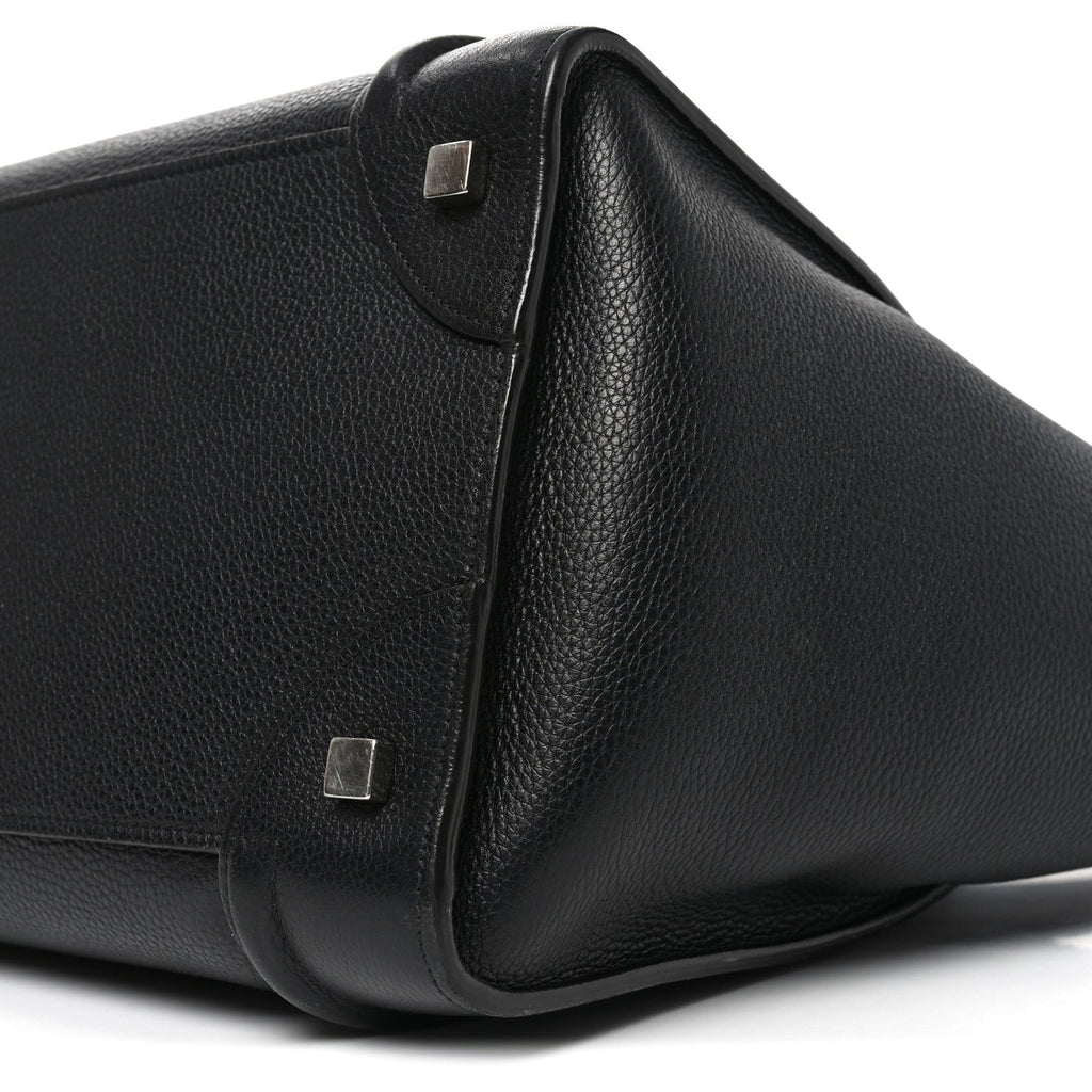 Drummed Calfskin Mini Luggage Black