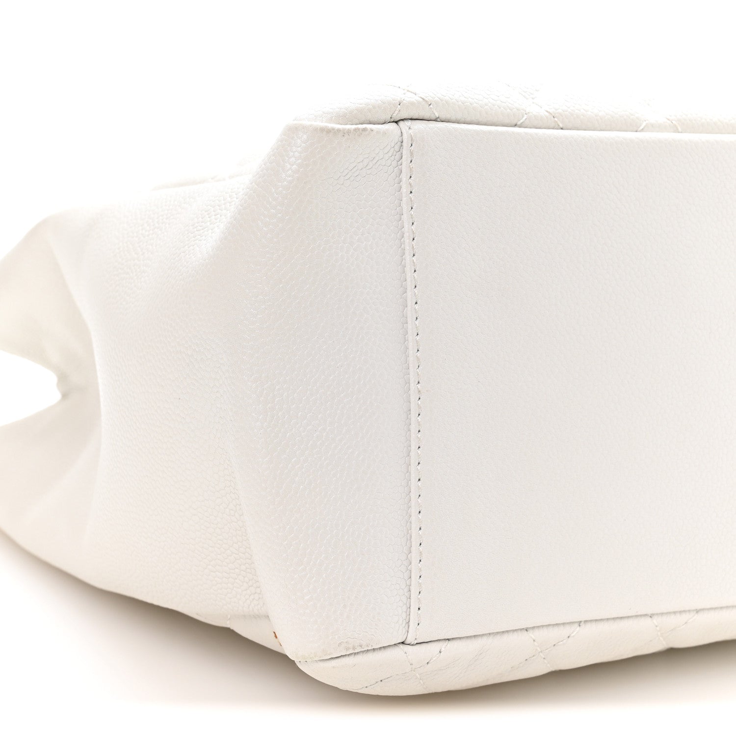 Caviar Quilted Grand Shopping Tote GST White