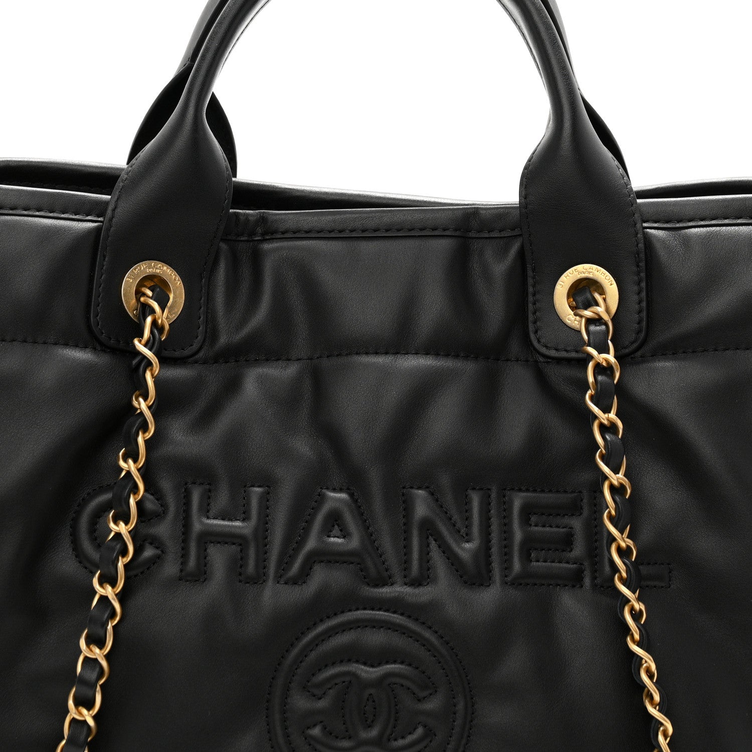 Calfskin Small Deauville Tote Black