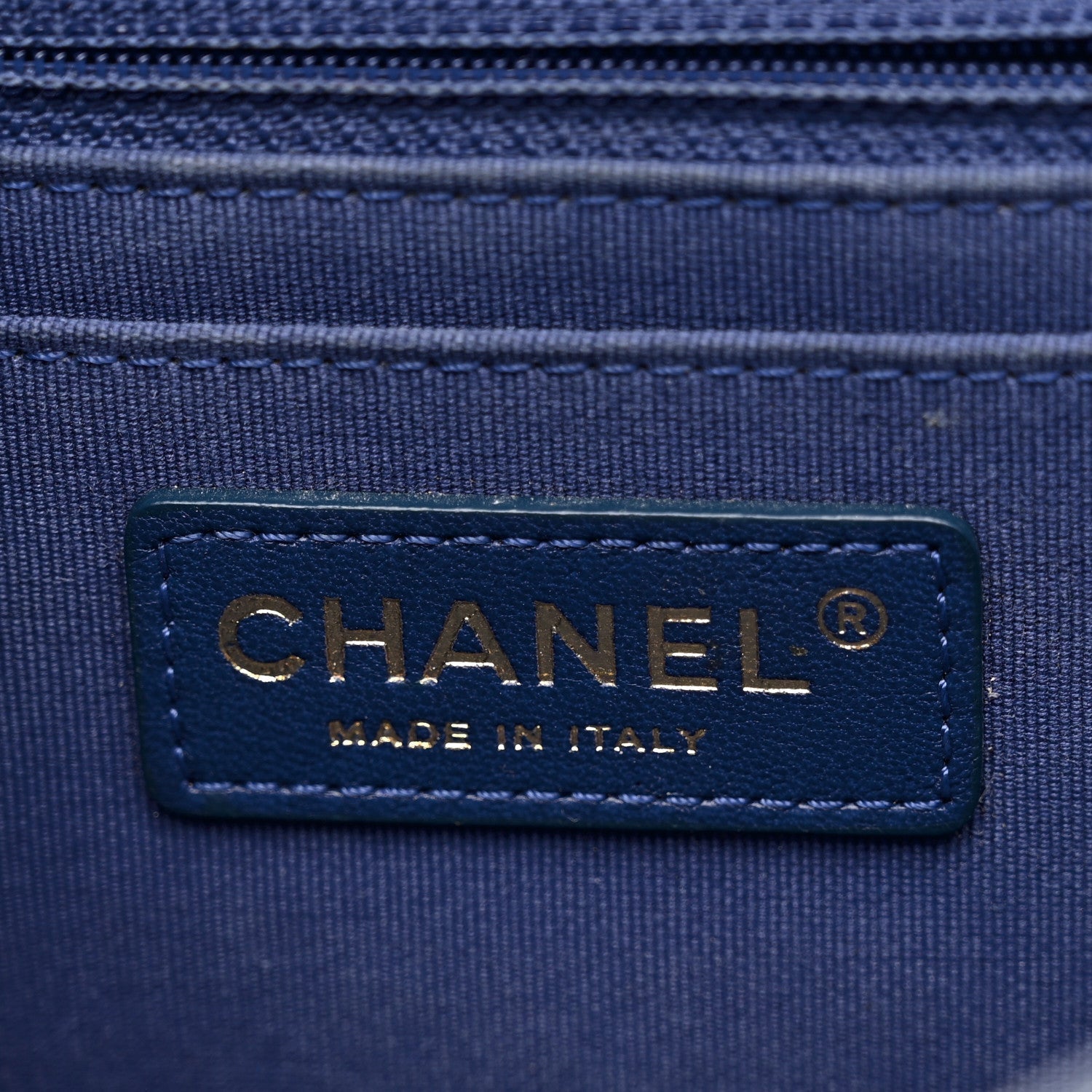 Denim Quilted Double You Mini Flap Blue Golden