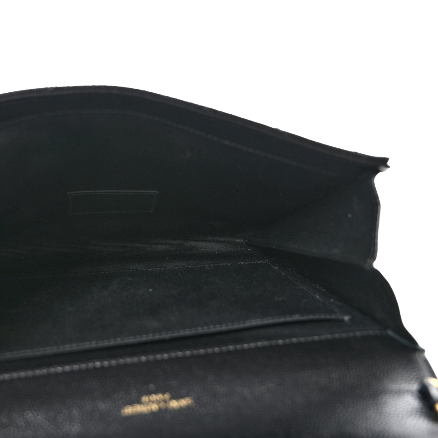 Grain De Poudre Matelasse Chevron Monogram Envelope Clutch Black