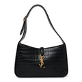 Calfskin Crocodile Embossed Le 5 A 7 Hobo Black