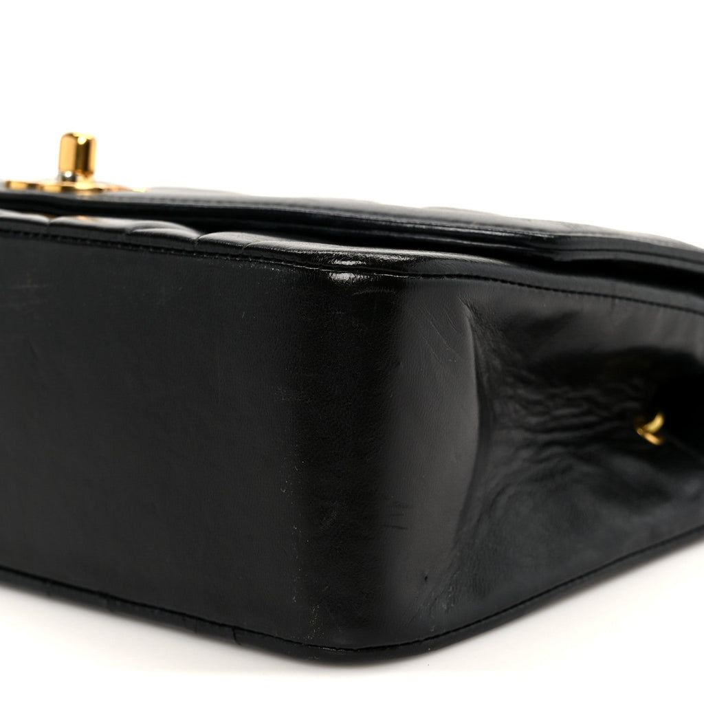 Lambskin Quilted Small Single Flap Black