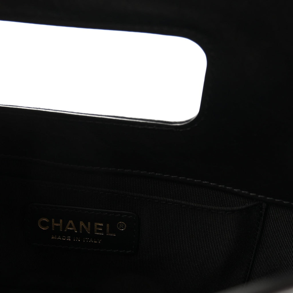 Aged Calfskin Charms Flap Bag Black