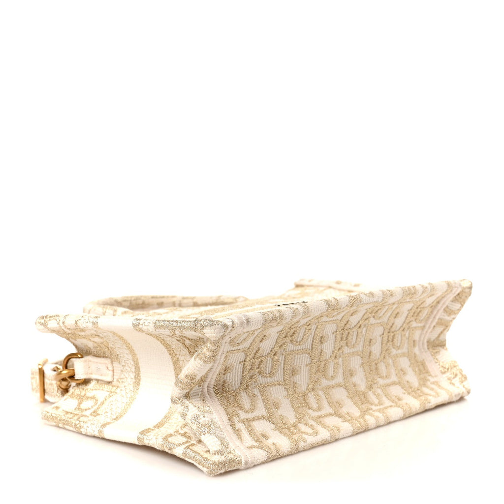 Oblique Mini Book Tote With Strap Gold Multicolor