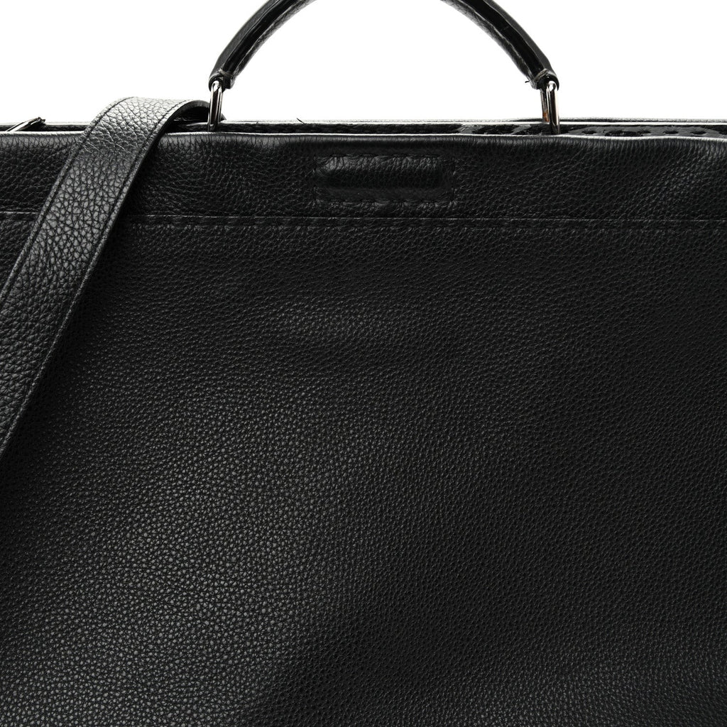 Cuoio Romano Selleria Metal Stitch Large Mens Peekaboo Iconic Essential Satchel Black