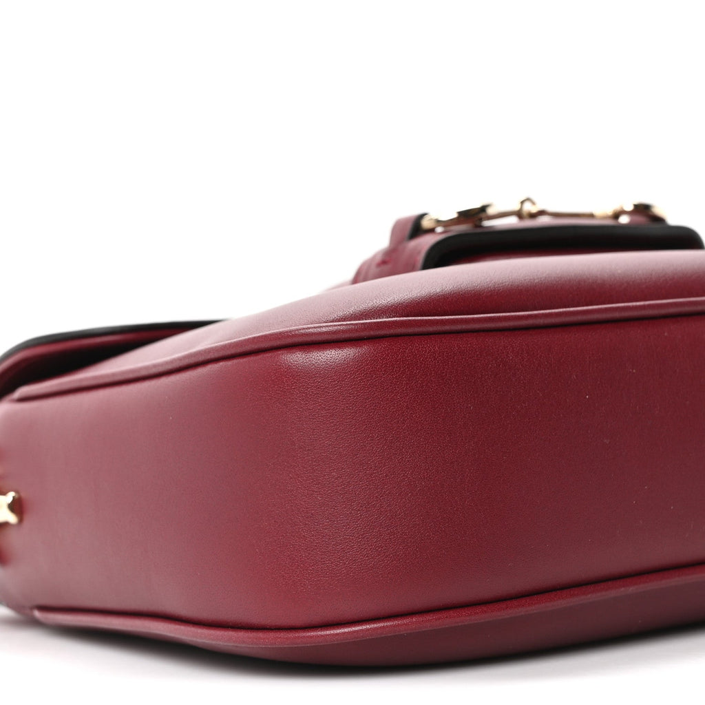 Arabella Calfskin Horsebit 1955 Shoulder Bag Rosso Ancora