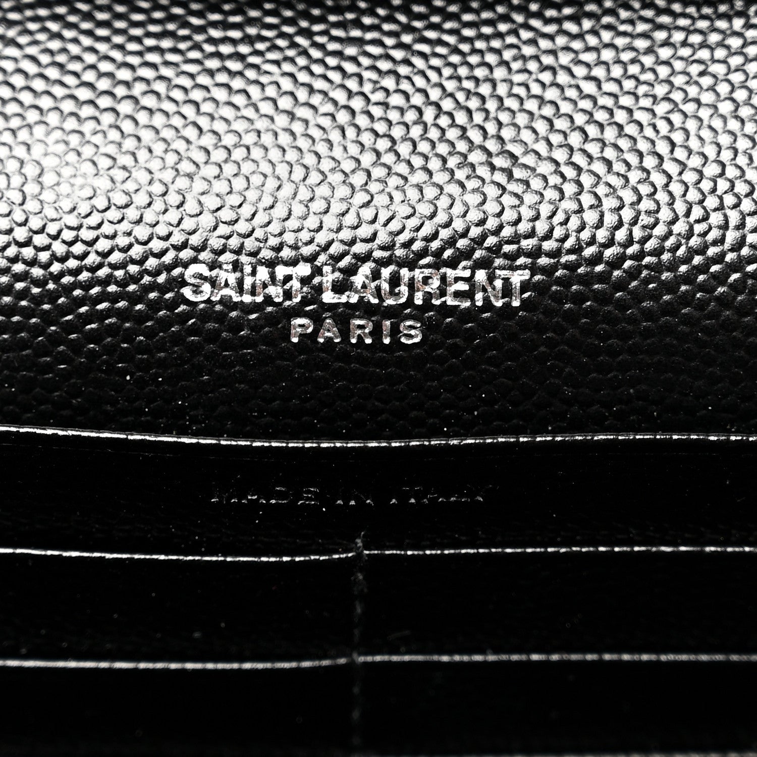 Grain De Poudre Matelasse Chevron Monogram Chain Wallet Black