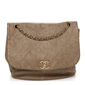 Metallic Calfskin Quilted Trianon Small Messenger Flap Gold