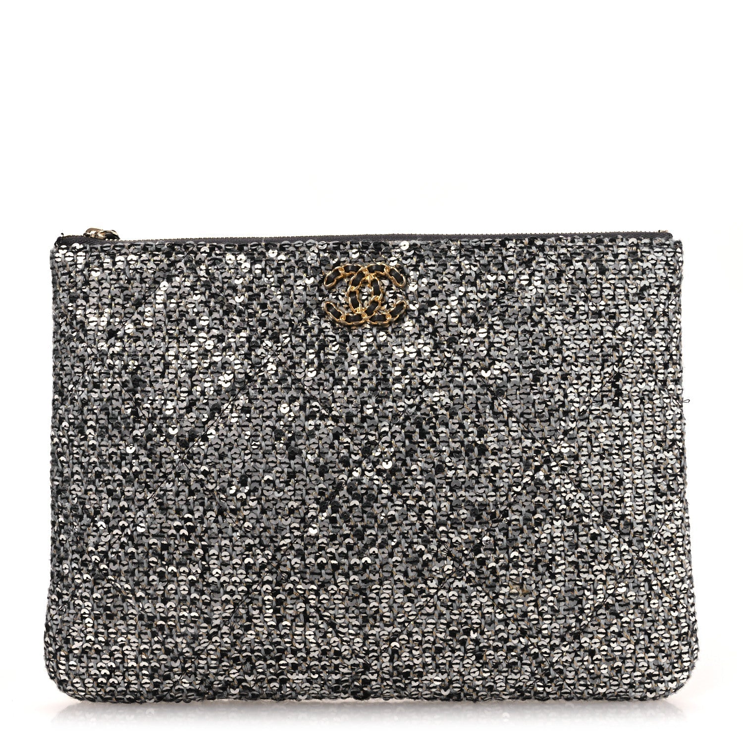 Sequins Medium 19 Pouch Silver