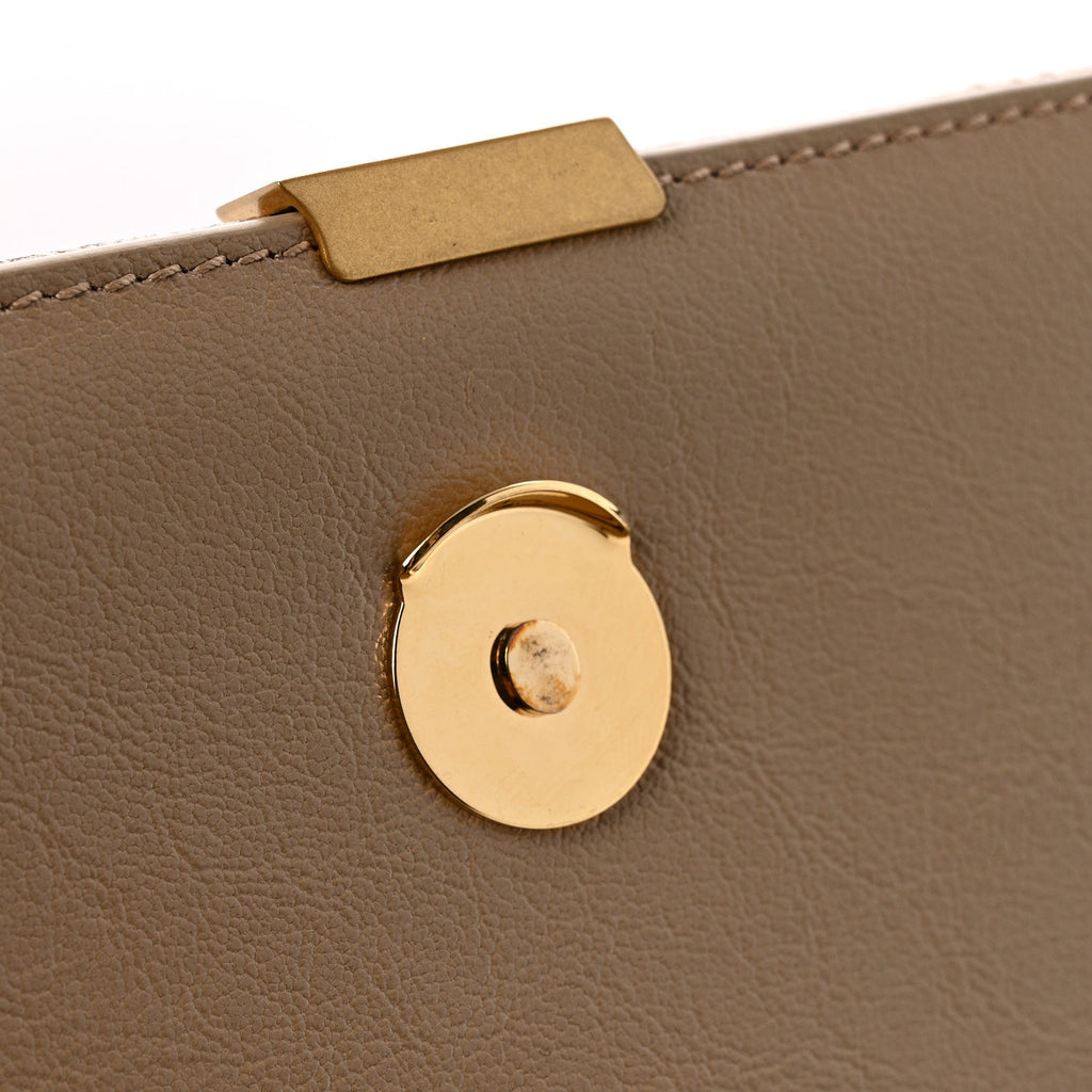 Lambskin Quilted Mini Becky Chain Bag Dark Beige