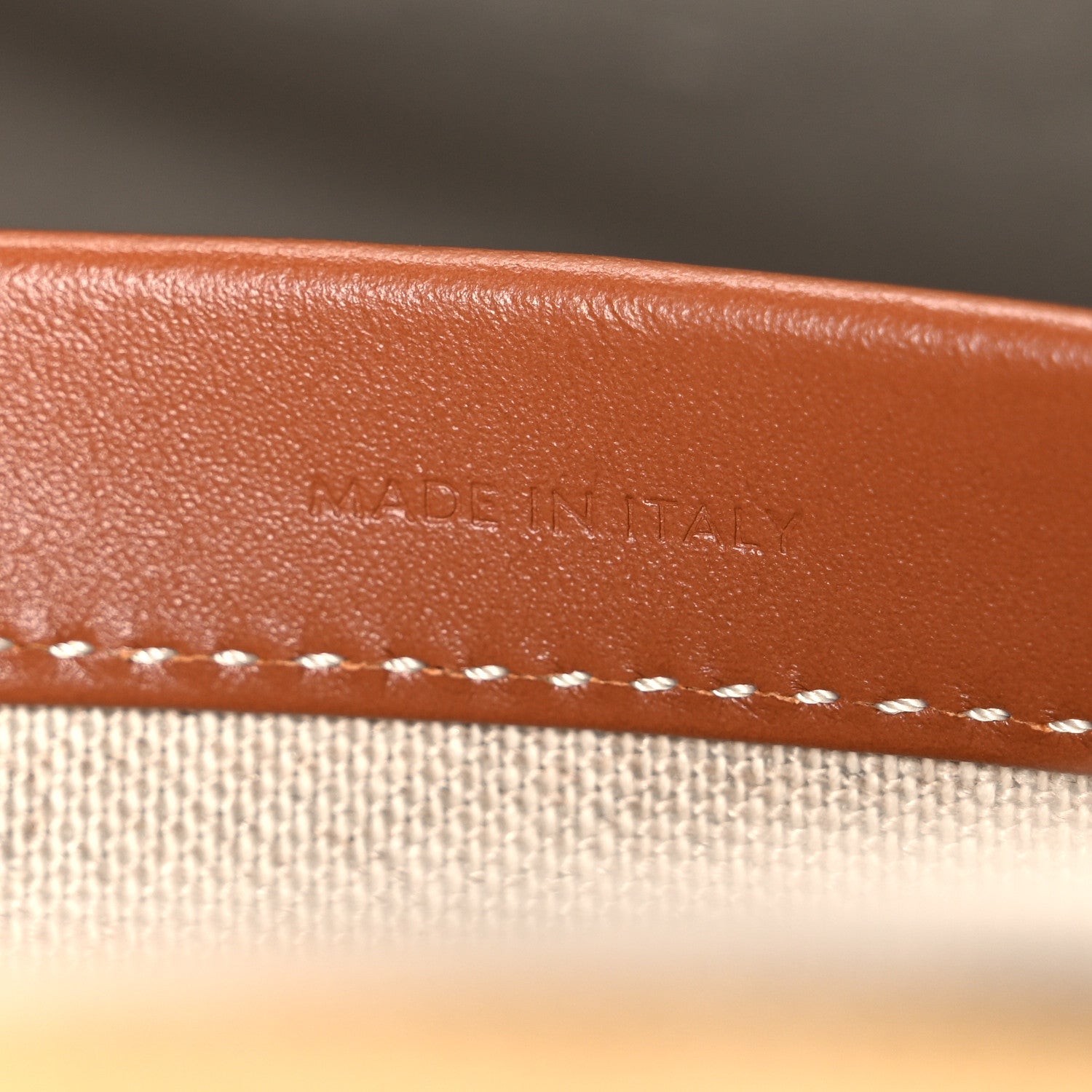 Canvas Calfskin Triomphe Large Cabas Thais Natural Tan