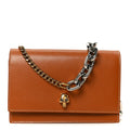 Calfskin Mini Skull Chain Crossbody Bag Caramel Tan
