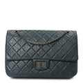 Aged Calfskin Quilted 2.55 Reissue 226 Flap Dark Blue