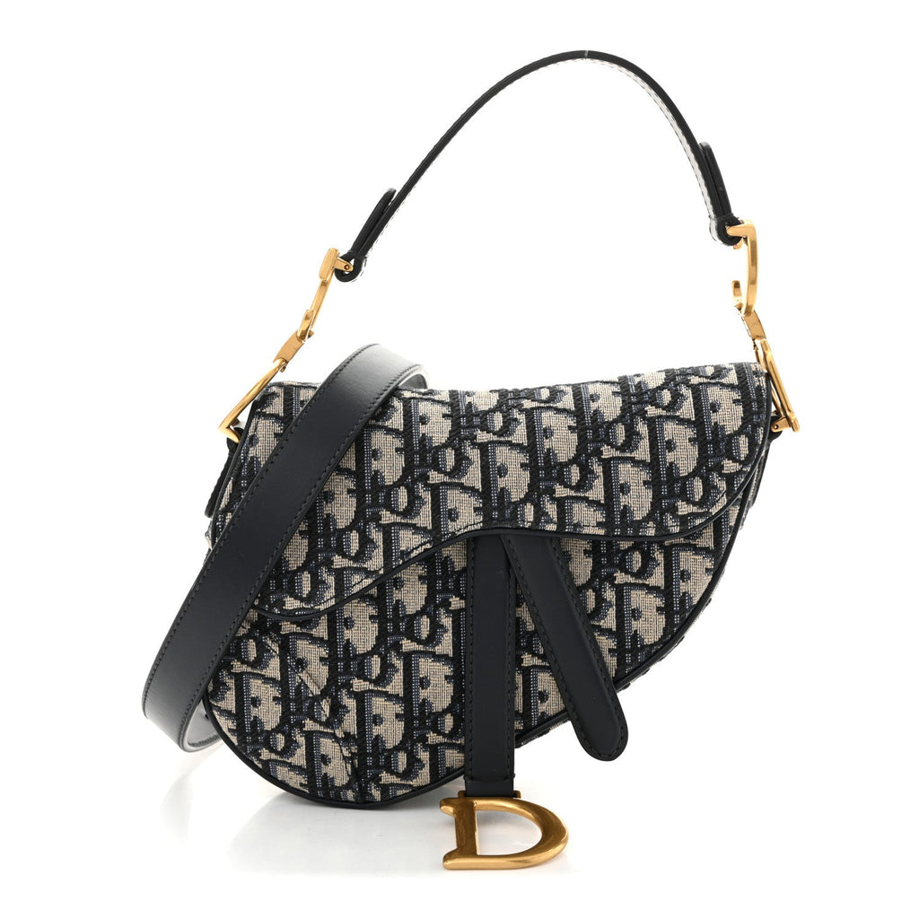 Oblique Mini Saddle Bag With Strap Blue