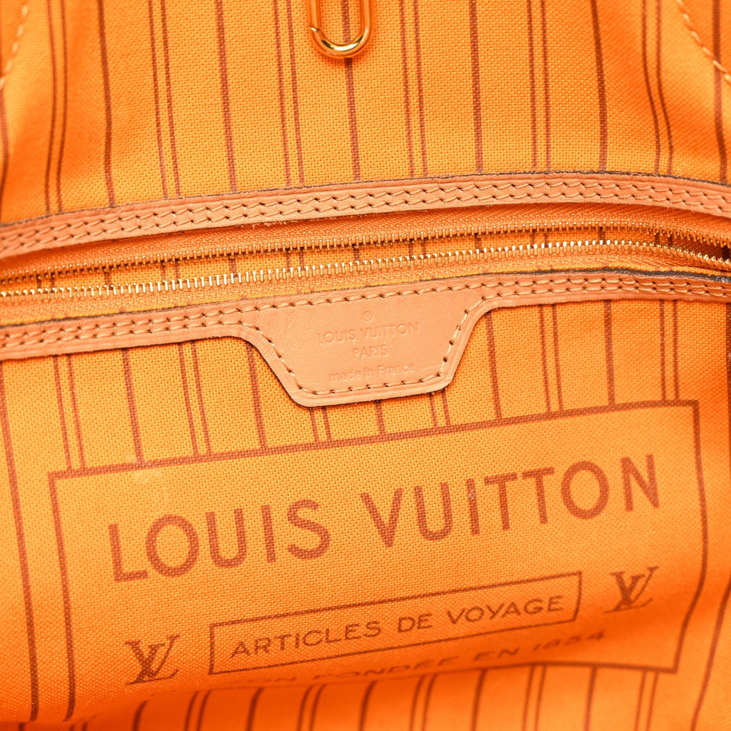 Damier Azur Braided Neverfull MM Orange