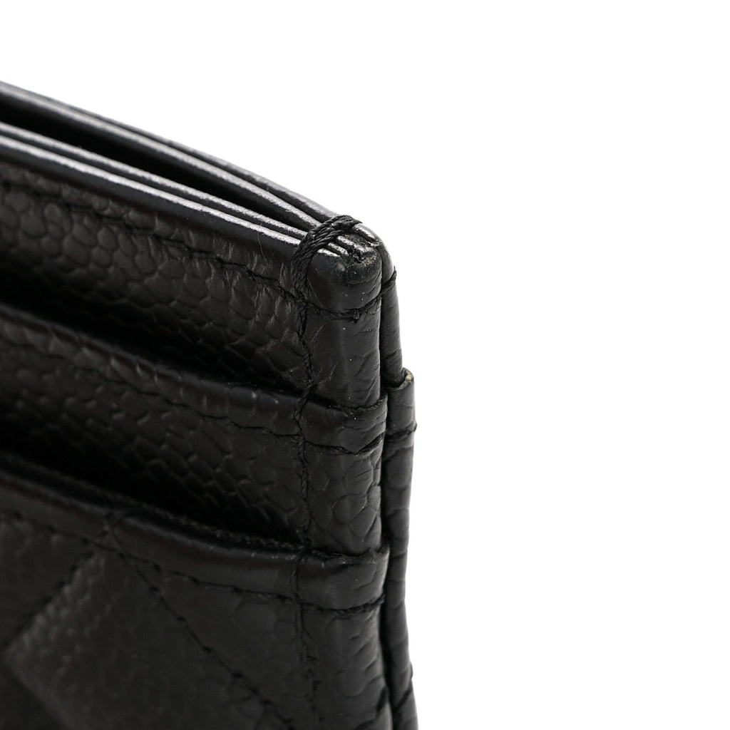 Caviar Quilted Boy Card Holder Black