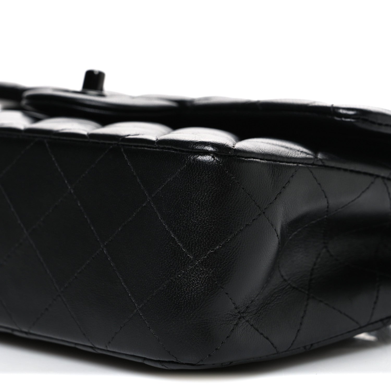 Lambskin Quilted Small Double Flap So Black