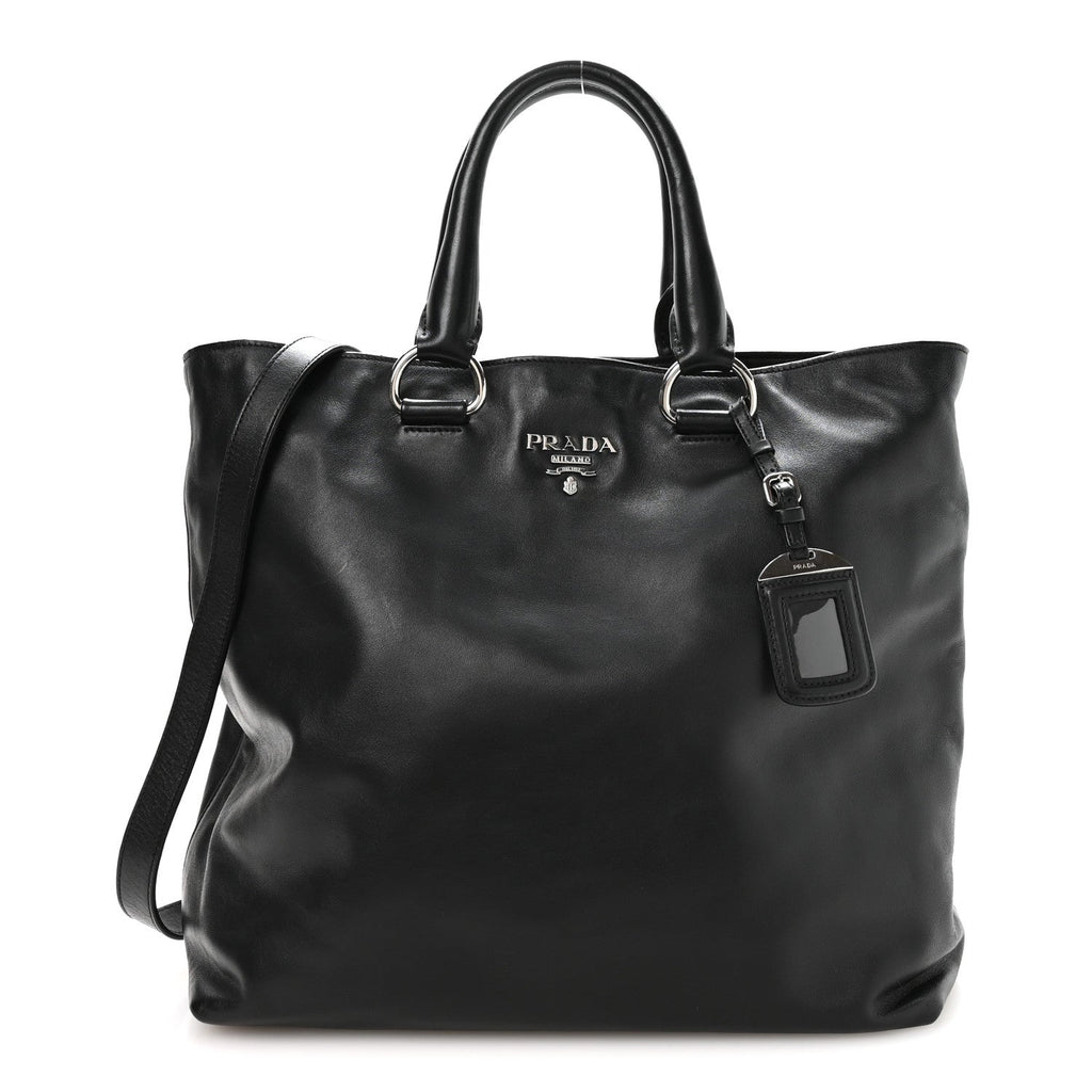 Soft Calf Shopping Tote Black