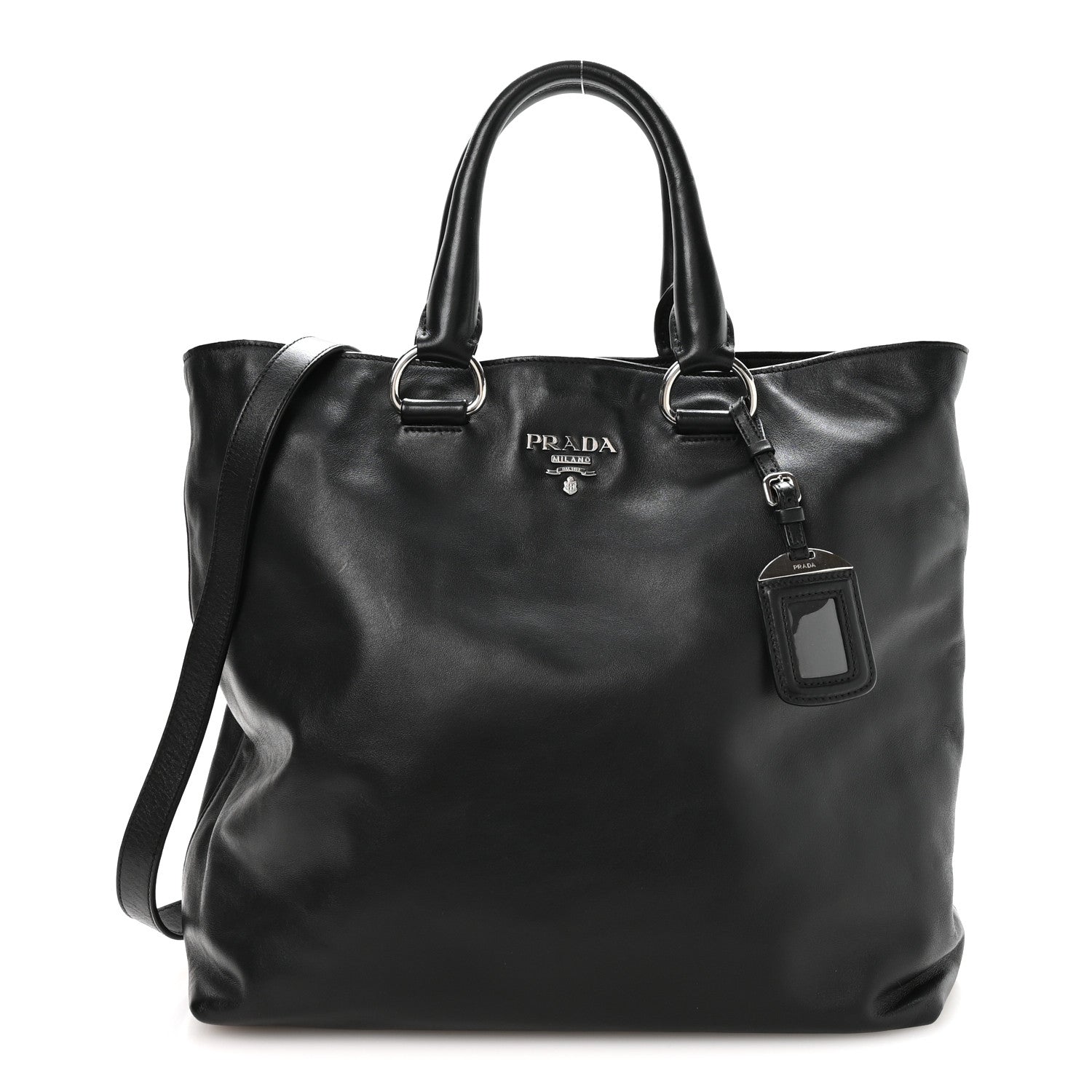 Soft Calf Shopping Tote Black