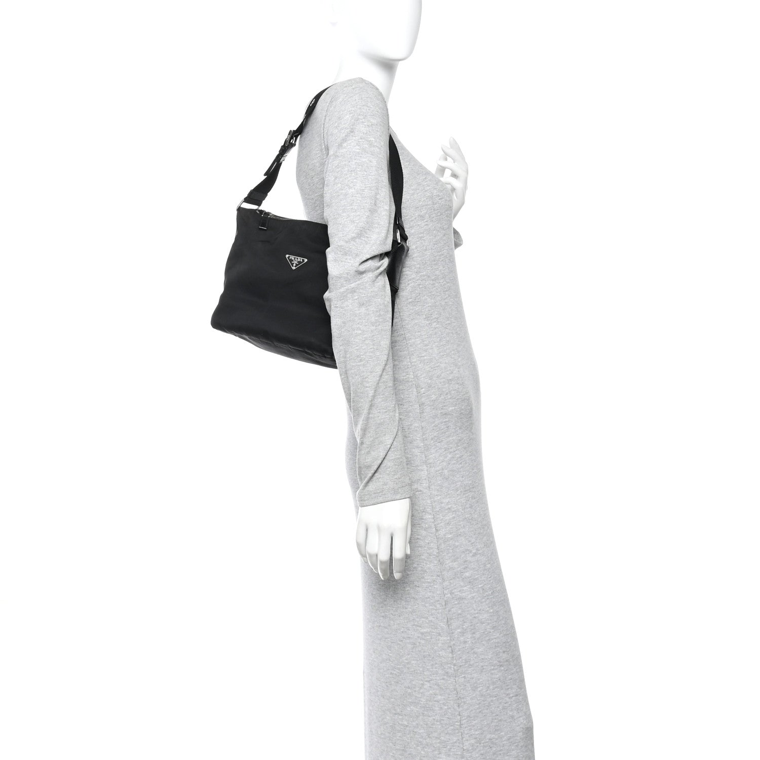 Nylon Shoulder Bag  Black