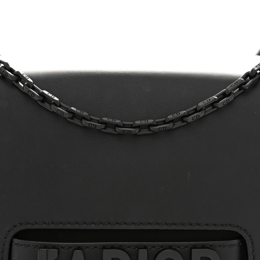 Ultra Matte Calfskin J'Adior Chain Flap Bag Black