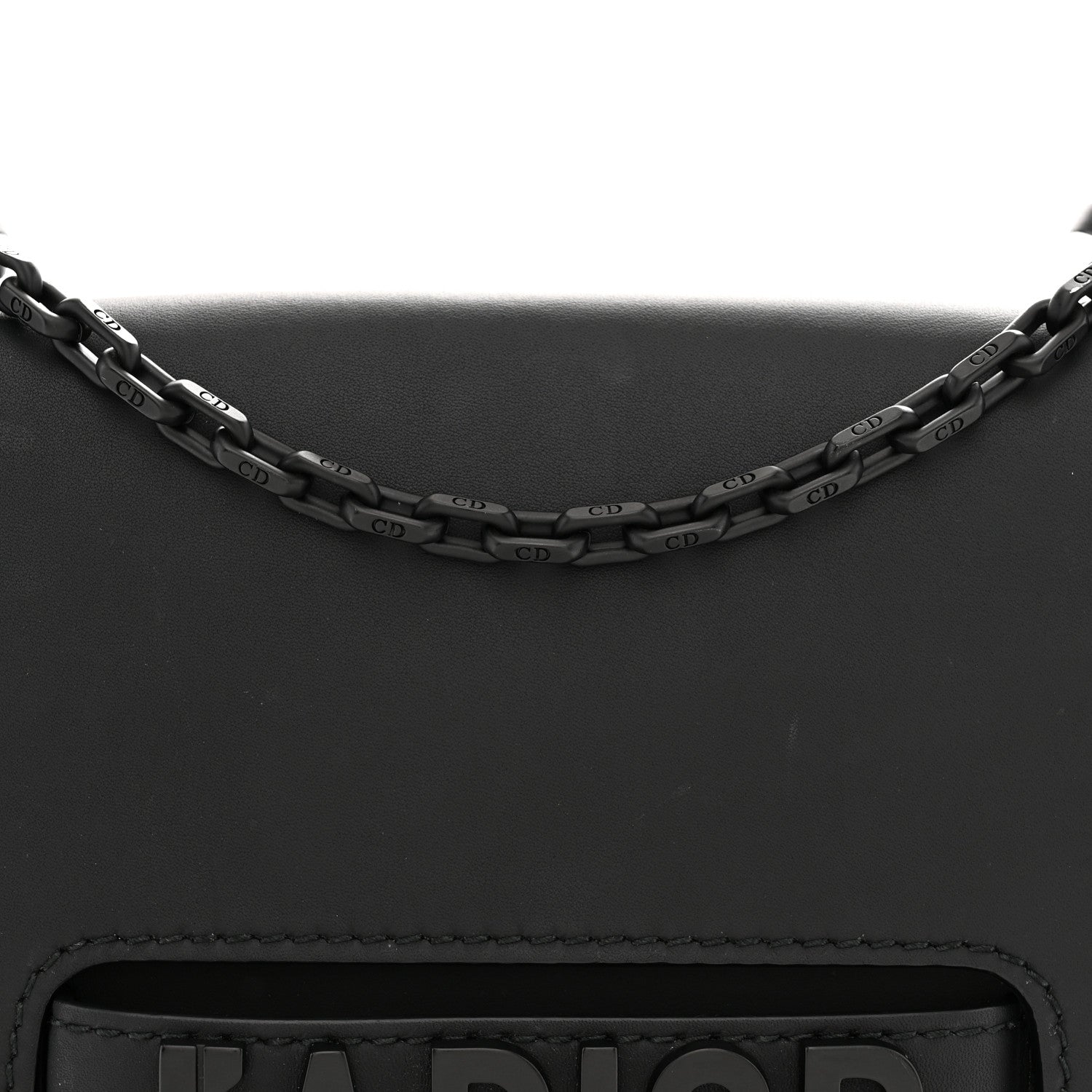 Ultra Matte Calfskin J'Adior Chain Flap Bag Black