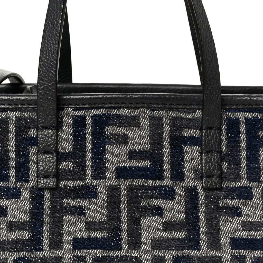 Chenille Vitello Santa Barbara FF Mini Roll Tote Navy