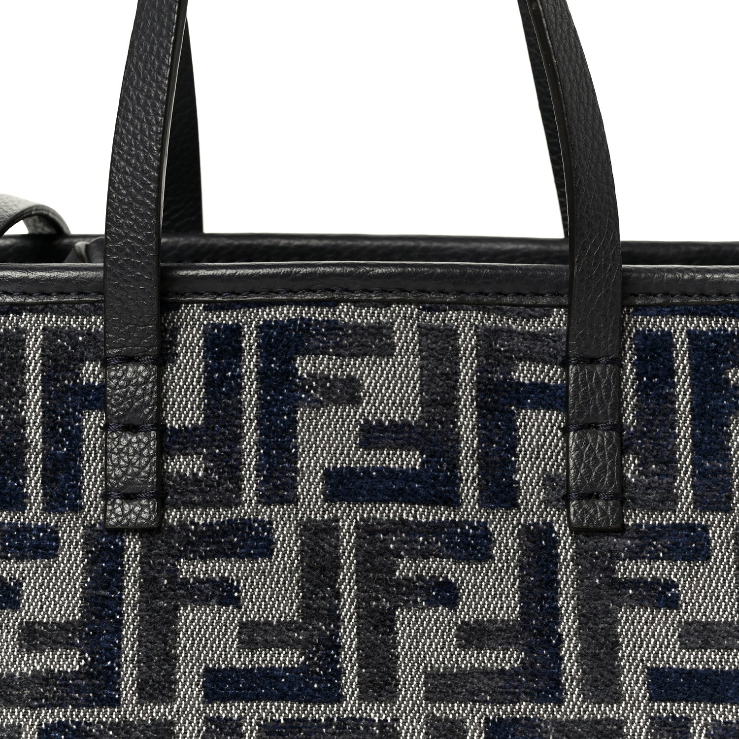 Chenille Vitello Santa Barbara FF Mini Roll Tote Navy