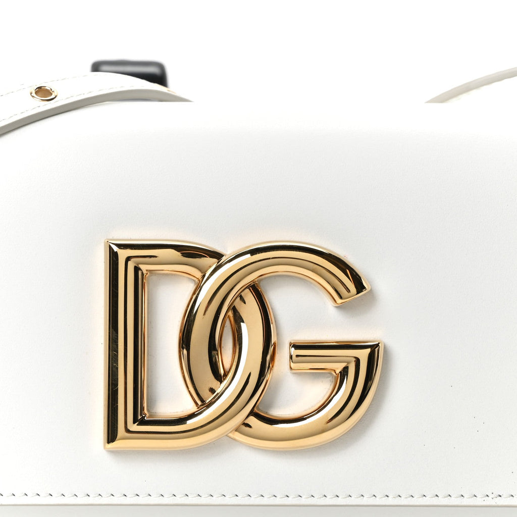 Calfskin DG Millennials Crossbody Bag White